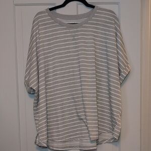 Striped Gray Women's Short Sleeve Top